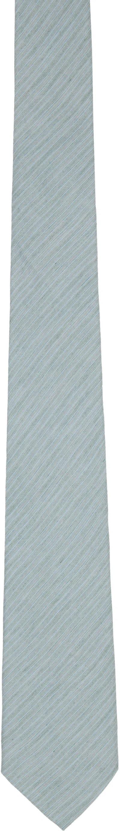 Our Legacy Blue Striped Tie In Gray