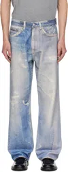 Our Legacy Light Blue Ripped Faded Jeans In Blue