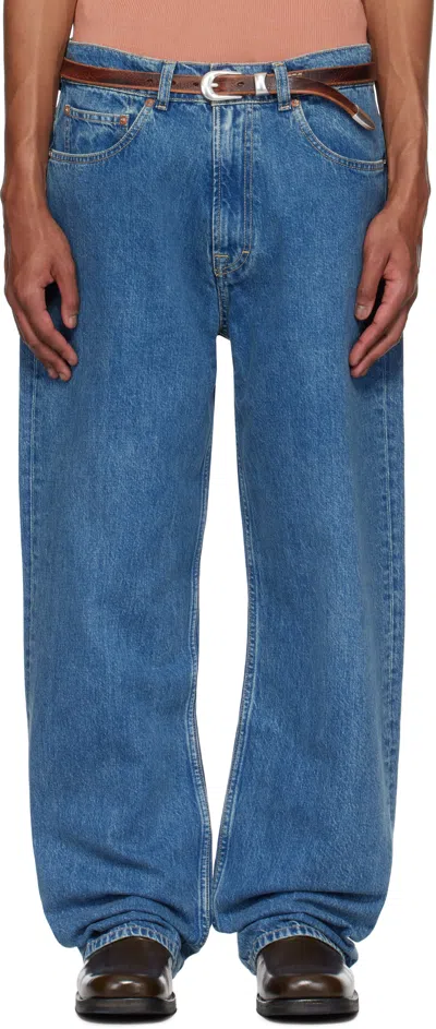 Our Legacy Blue Third Cut Jeans In Blue Tech Wash Denim