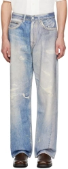 Our Legacy Light Blue Ripped Faded Jeans In Blue