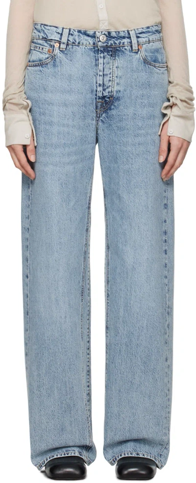 Our Legacy Blue Treble Cut Jeans In Shadow Wash Denim