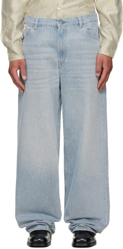Our Legacy Vast Cut High-waisted Wide-leg Cotton Denim Jeans In Pale Coast Wash Blue