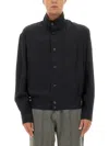Our Legacy High Collar Long Sleeve Jacket With Pockets In Black