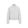 Our Legacy Bone White Extrafine Merino Wool Ultra Zip Cardigan In Gray
