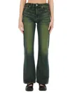 Our Legacy Women S Boot Cut Jeans Malibu Sand Wash In Green