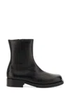 Our Legacy Ankle Boots With Smooth Leather Finish And Side Zipper In Black