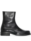 Our Legacy Camion Square-toe Leather Boots In Black