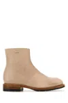 Our Legacy Beige Leather Engine Ankle Boots In Brown