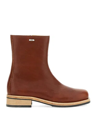 Our Legacy Burgundy Camion Boots In Light Brown