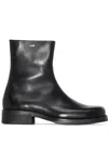 Our Legacy Block Heel Round Toe Smooth Finish Boots In Nero