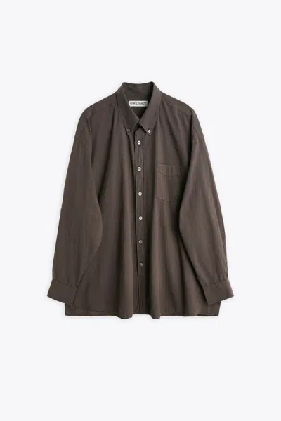 OUR LEGACY BORROWED BD SHIRT FADED BROWN LIGHTWEIGHT COTTON SHIRT WITH LONG SLEEVES - BORROWED BD SHIRT