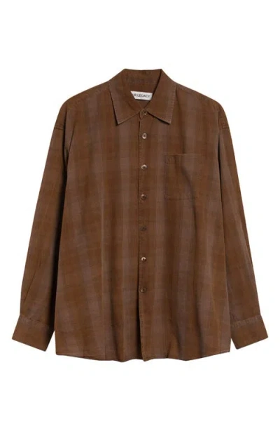 Our Legacy Mens Dakota Flannel Check Checked Relaxed-fit Cotton Shirt In Brown