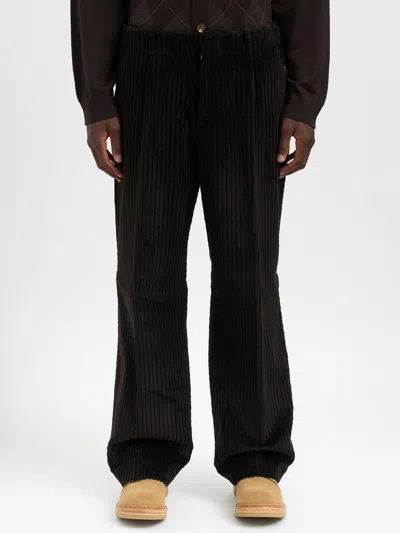 Our Legacy Borrowed Chino Pants Profound Brown Mammoth Cord In Black