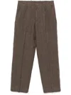 Our Legacy Brown Borrowed Chino Trousers In Tobacco Delave Linen