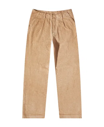 Our Legacy Beige Borrowed Trousers In Washed Oat Cotton Li