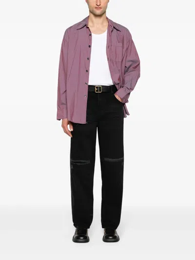Our Legacy Borrowed Cotton-blend Shirt In Purple