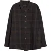 Our Legacy Casual Check Pattern Shirt With Buttoned Cuffs In Black Sheer Shadow Check