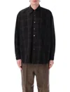 Our Legacy Borrowed Plaid Button-up Shirt In Black Sheer