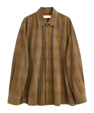 Our Legacy Mens Dakota Flannel Check Checked Relaxed-fit Cotton Shirt In Brown