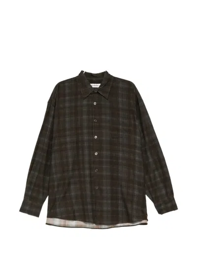 Our Legacy Borrowed Checked Cotton-flannel Shirt In Brown