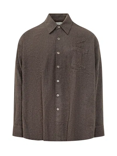 Our Legacy Borrowed Shirt In Truffle Check In Brown