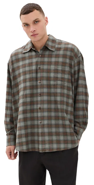 Our Legacy Borrowed Shirt Iowa Flannel Check In Gray