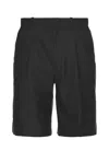 Our Legacy Bermuda Wool Shorts Back Pockets In Premium Charcoal Office Wool