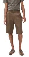 Our Legacy Borrowed Shorts Tobacco Draping Canvas In Tobacco Draping Canvas