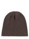 Our Legacy Ribbed Stretch Beanie Hat Boston In Brown