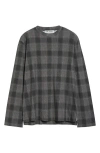 Our Legacy Box Check Long Sleeve T-shirt In Gray