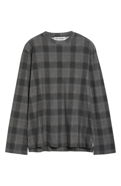 Our Legacy Box Check Long Sleeve T-shirt In Gray