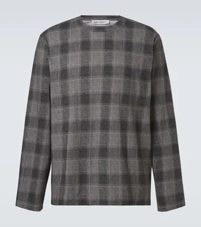 OUR LEGACY BOX CHECKED COTTON JERSEY T-SHIRT