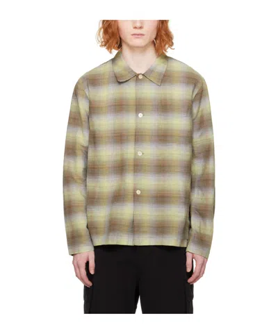 Our Legacy Box Checked Long-sleeved Shirt In Brown
