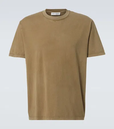 Our Legacy Boxy-fit T-shirt In Muted Olive With Vintage Finish In Green