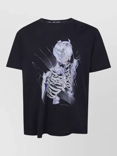 Our Legacy Box Logo Crew Neck Short Sleeve T-shirt In Blue