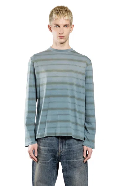 Our Legacy Mens Spray Fade Ghost Stripe Striped Boxy-fit Long-sleeve Cotton-shirt In Blue