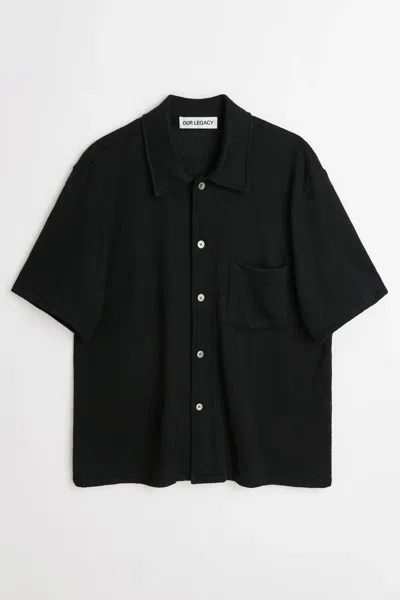 Pre-owned Our Legacy Box Shirt Shortsleeve Black Bouclé