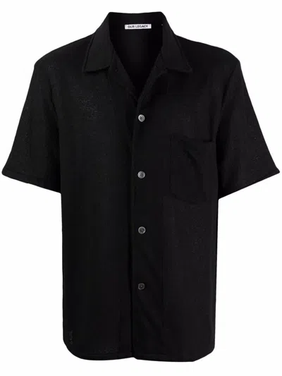 Our Legacy Box Shirt Shortsleeve Clothing In Black Boucle