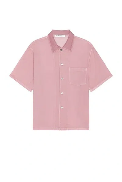 Our Legacy Box Shirt Shortsleeve In Dusty Lilac Coated Voile