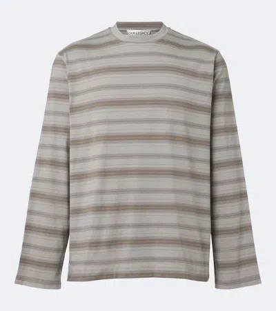 Our Legacy Mens Specture Stripe Pinstripe Oversized Cotton T-shirt In Neutral