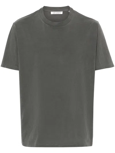 Our Legacy Mens Worn Black Boxy Short-sleeve Cotton-jersey T-shirt In Gray
