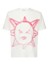 Our Legacy Box T-shirt Off White Cotton T-shirt With Graphic Sun Print - Box T-shirt In Light Yellow
