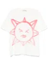 Our Legacy Box T-shirt Off White Cotton T-shirt With Graphic Sun Print - Box T-shirt In White