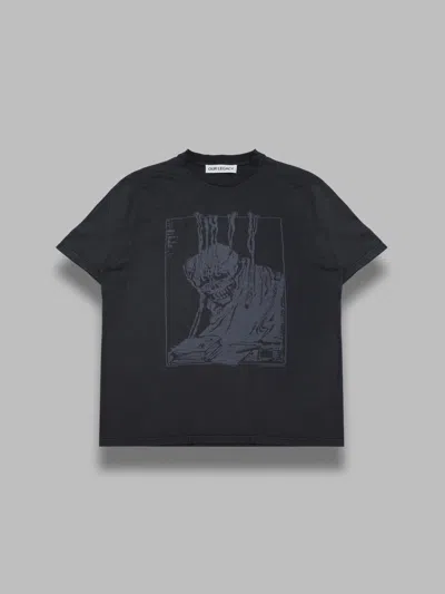 Our Legacy Men S Box T-shirt Angry Fan Mail Print In Gray