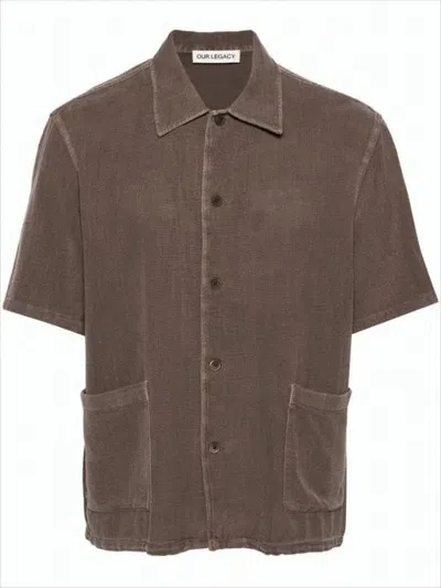Our Legacy Boxy Brown Short-sleeve Shirt