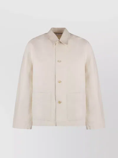 OUR LEGACY BOXY COTTON OVERSHIRT SIDE SLITS