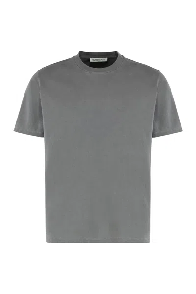 Our Legacy Mens Worn Black Boxy Short-sleeve Cotton-jersey T-shirt In Gray