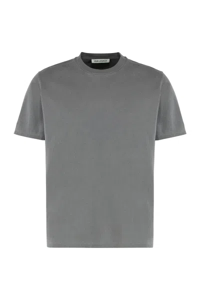 Our Legacy Boxy Crew Neck T-shirt In Jersey In Gray