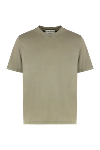 Our Legacy Boxy Crew Neck T-shirt In Jersey In Green