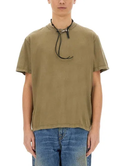 Our Legacy Boxy-fit T-shirt In Muted Olive With Vintage Finish In Green